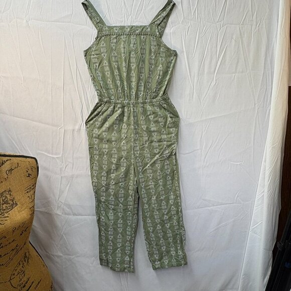 Cat and Jack Romper preteen Large 10/12, sage with Amazonian designs - Picture 5 of 14